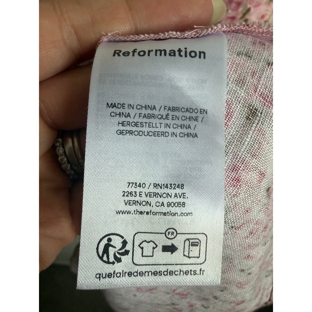 Reformation Daria Linen Sleeveless Mini Fit & Flare Dress Rosin Pink  Women's 4 - Picture 8 of 13